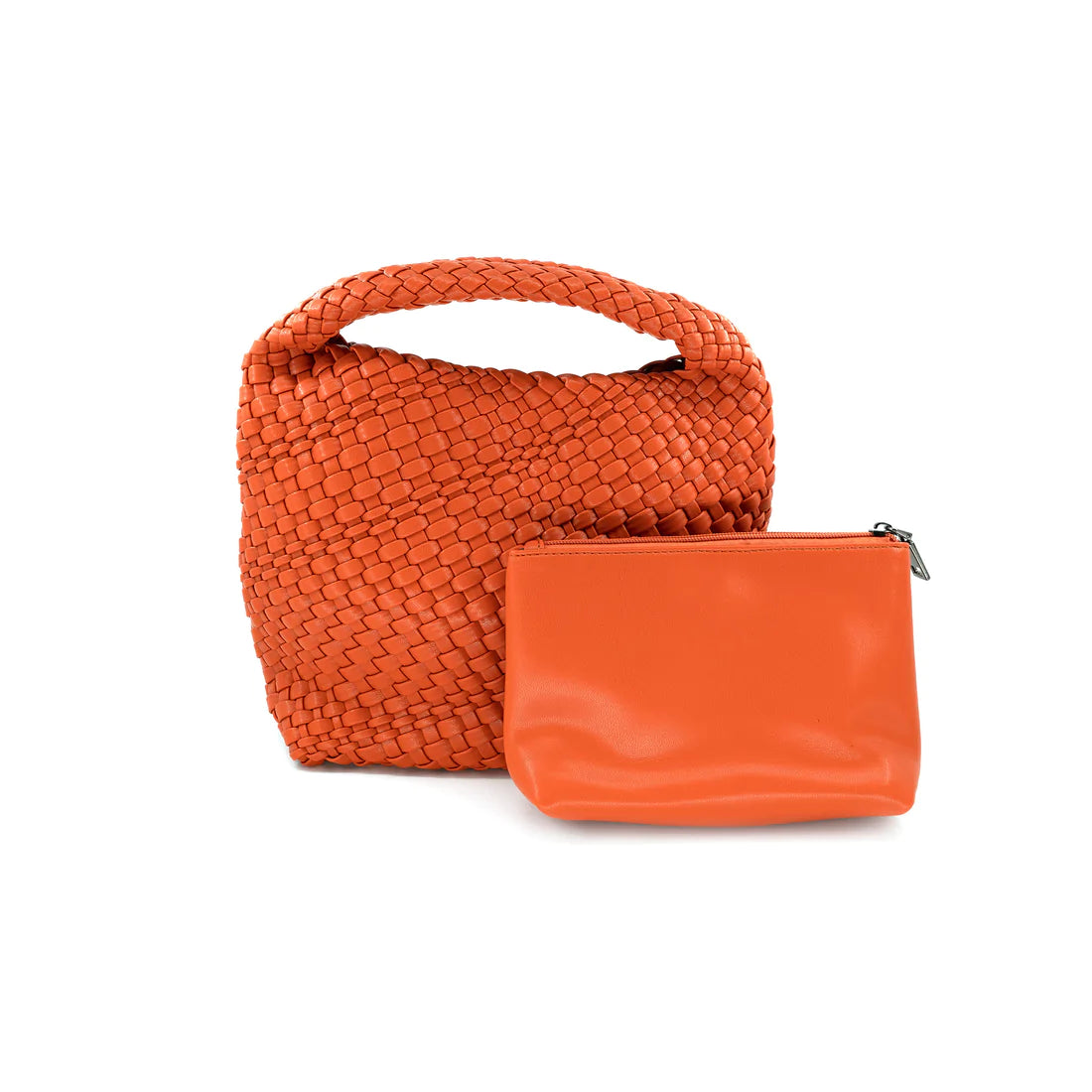 Woven Mini Hobo Bag in Orange