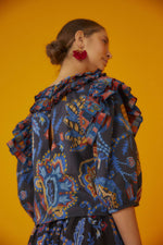 Load image into Gallery viewer, Sunset Tapestry Blouse in Blue
