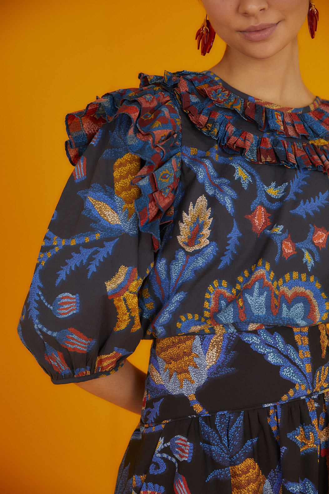 Sunset Tapestry Blouse in Blue