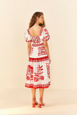 Load image into Gallery viewer, Rio Tiles Eng Midi Dress in Off-White
