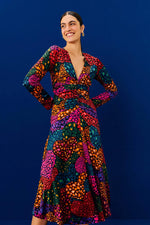 Load image into Gallery viewer, Midi Dress in Rainbow Hearts
