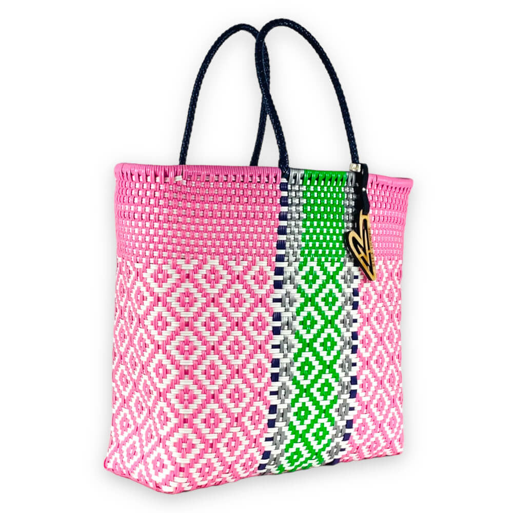 OR Large Tote Bag in Pink & Green