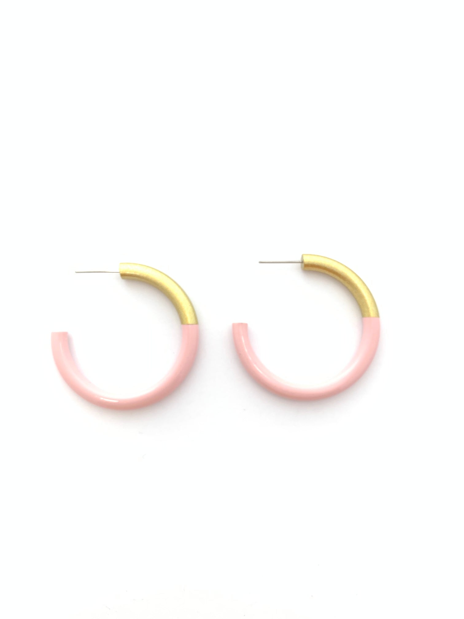 Liz Medium Hoops in Baby Pink