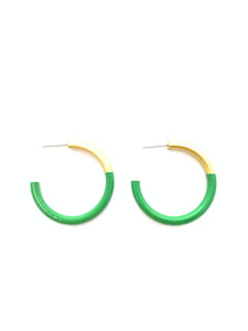 Liz Medium Hoops in Kelli Green