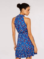 Load image into Gallery viewer, Floral Halter Neck Dress in Blue
