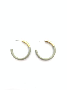 Liz Medium Hoops in Sage Gray