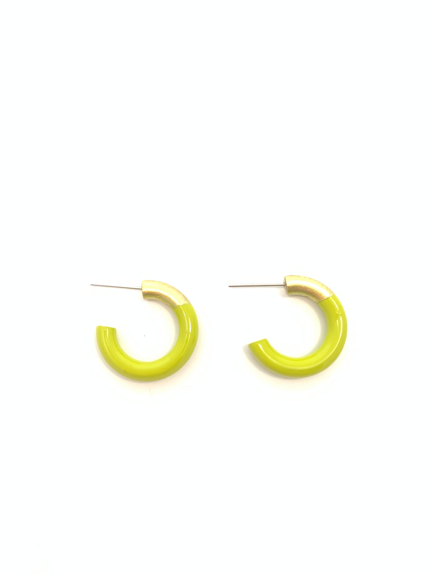 Liz Small Hoops in Lime