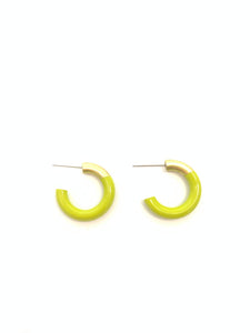 Liz Small Hoops in Lime