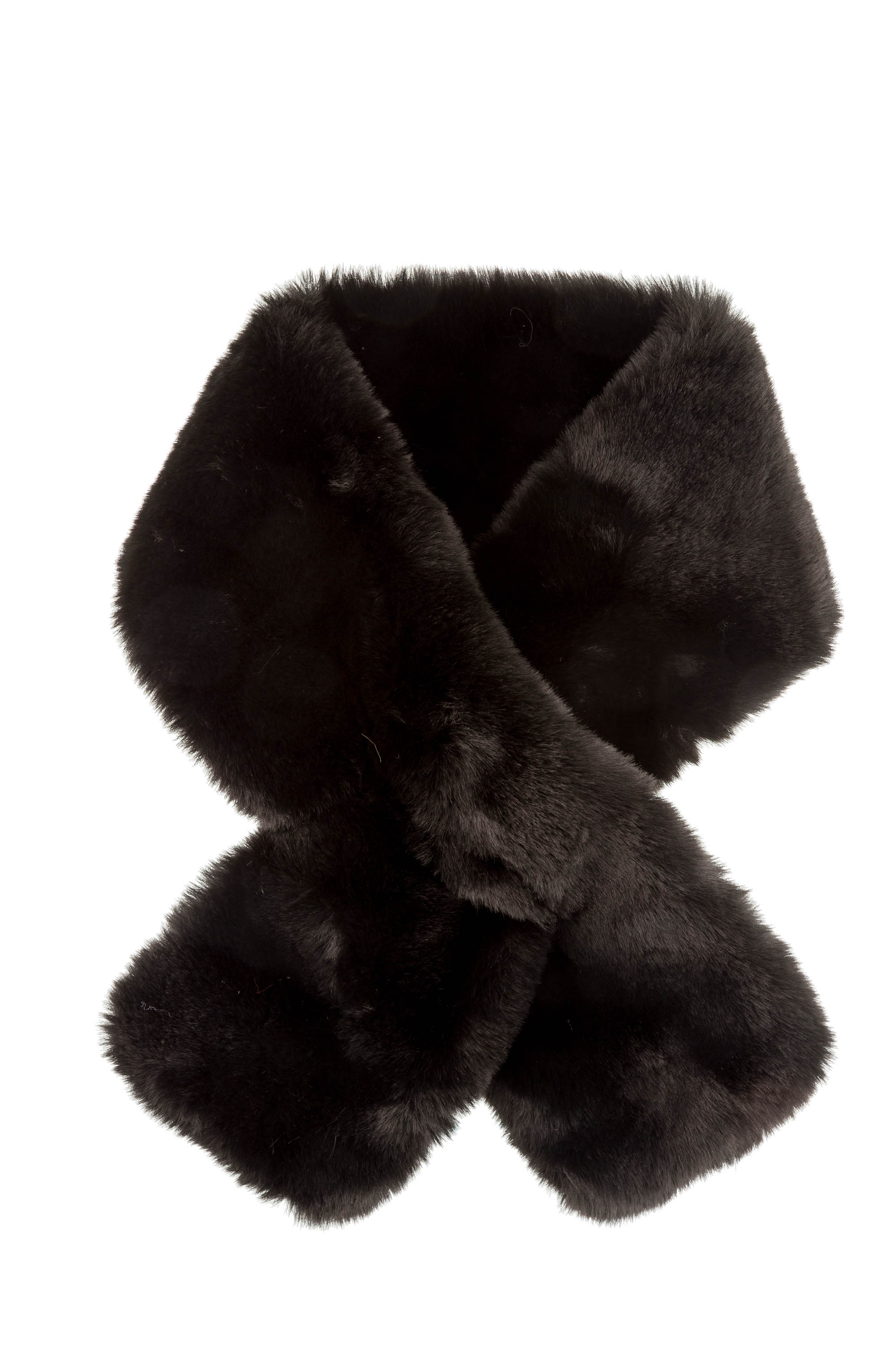 Faux Fur Scarf in Black