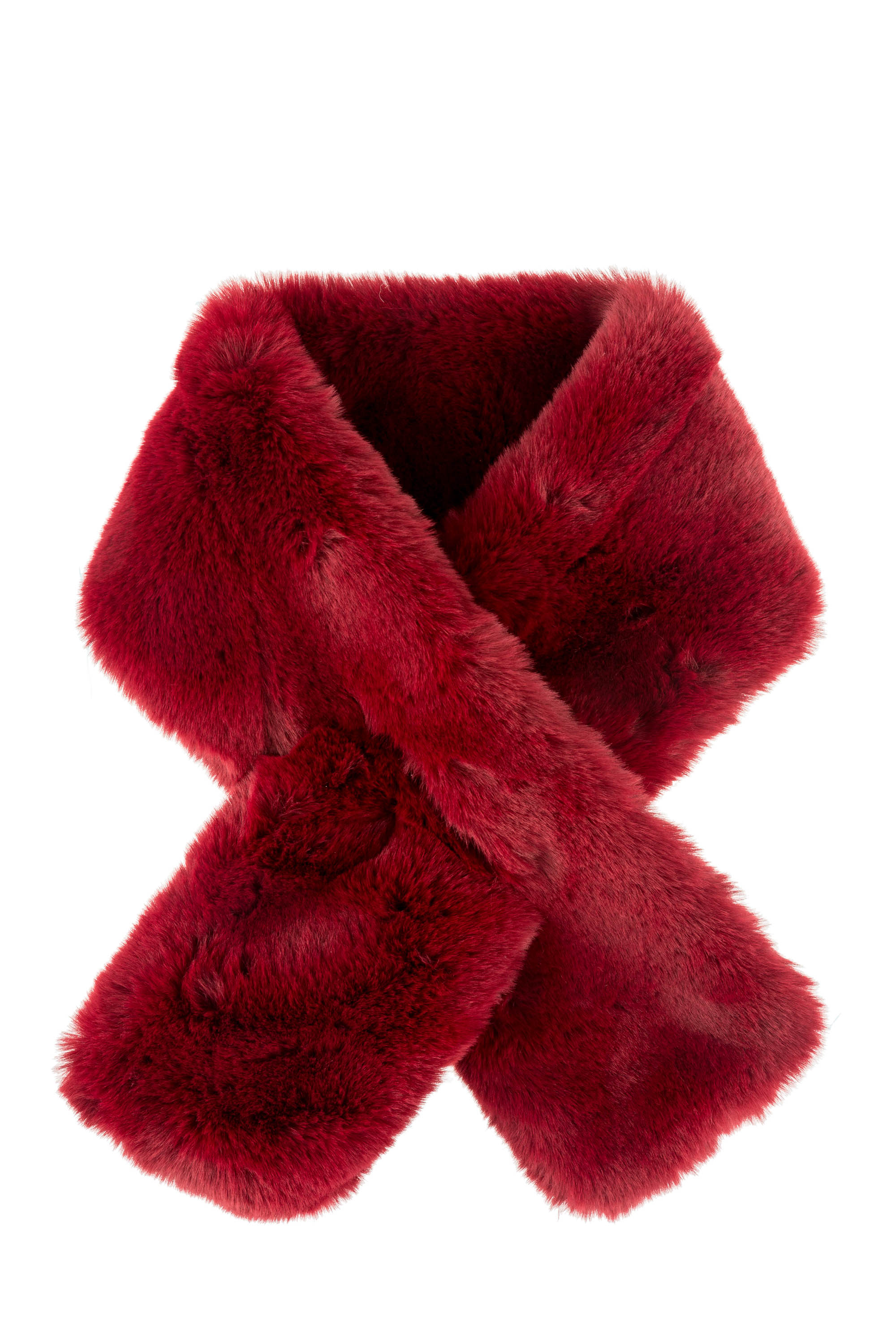 Faux Fur Scarf in Burgundy