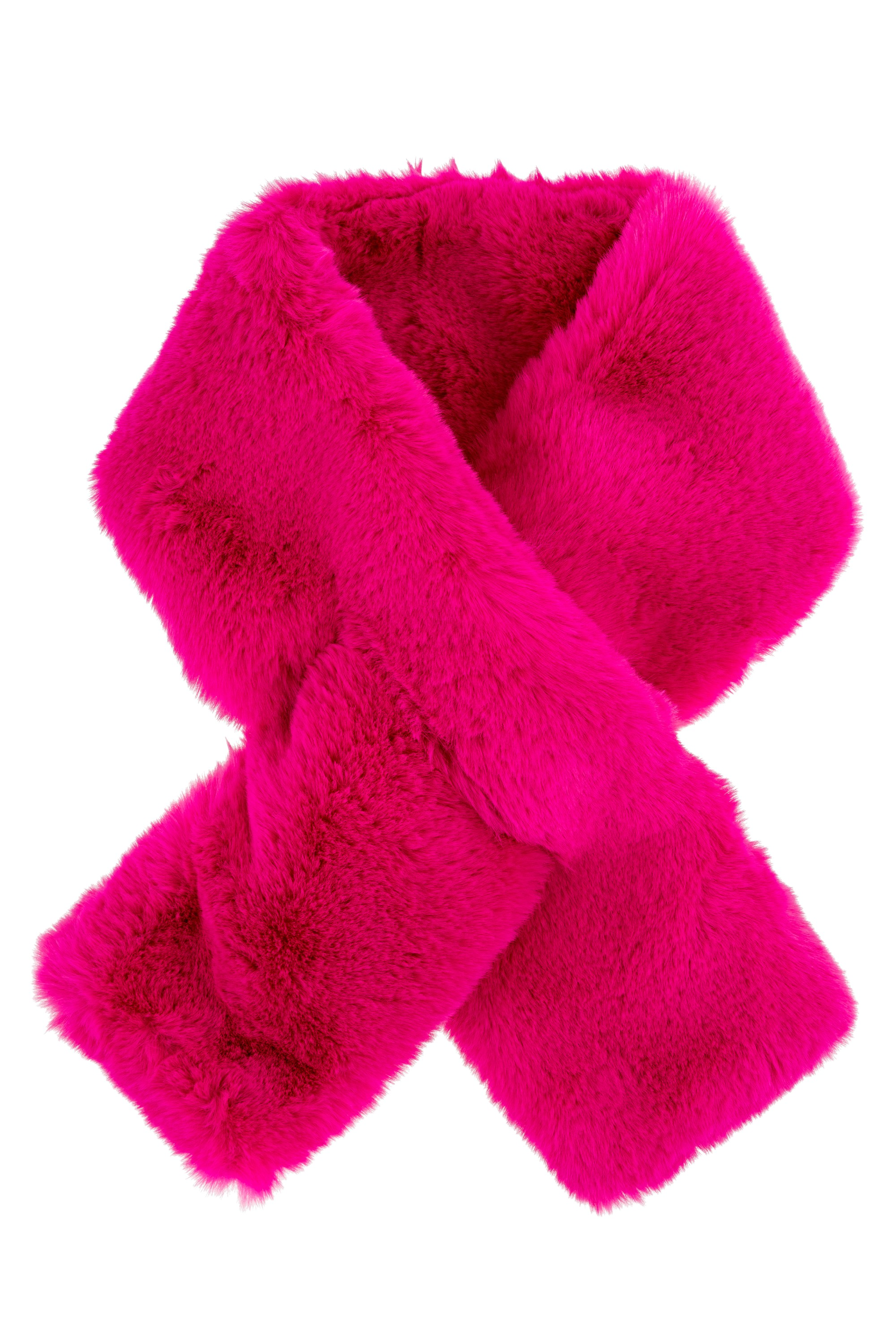 Faux Fur Scarf in Fuchsia