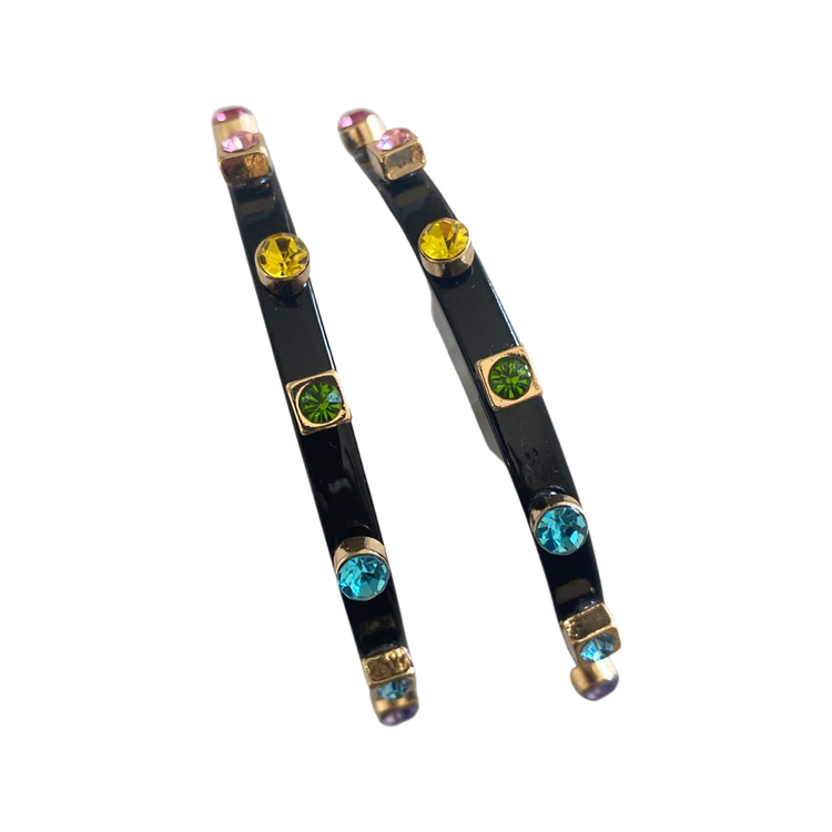 City Girl Jewel Hoop in Black Multicolor