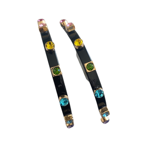 City Girl Jewel Hoop in Black Multicolor