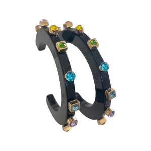 City Girl Jewel Hoop in Black Multicolor