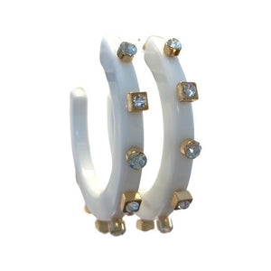 City Girl Jewel Hoop in Stark White