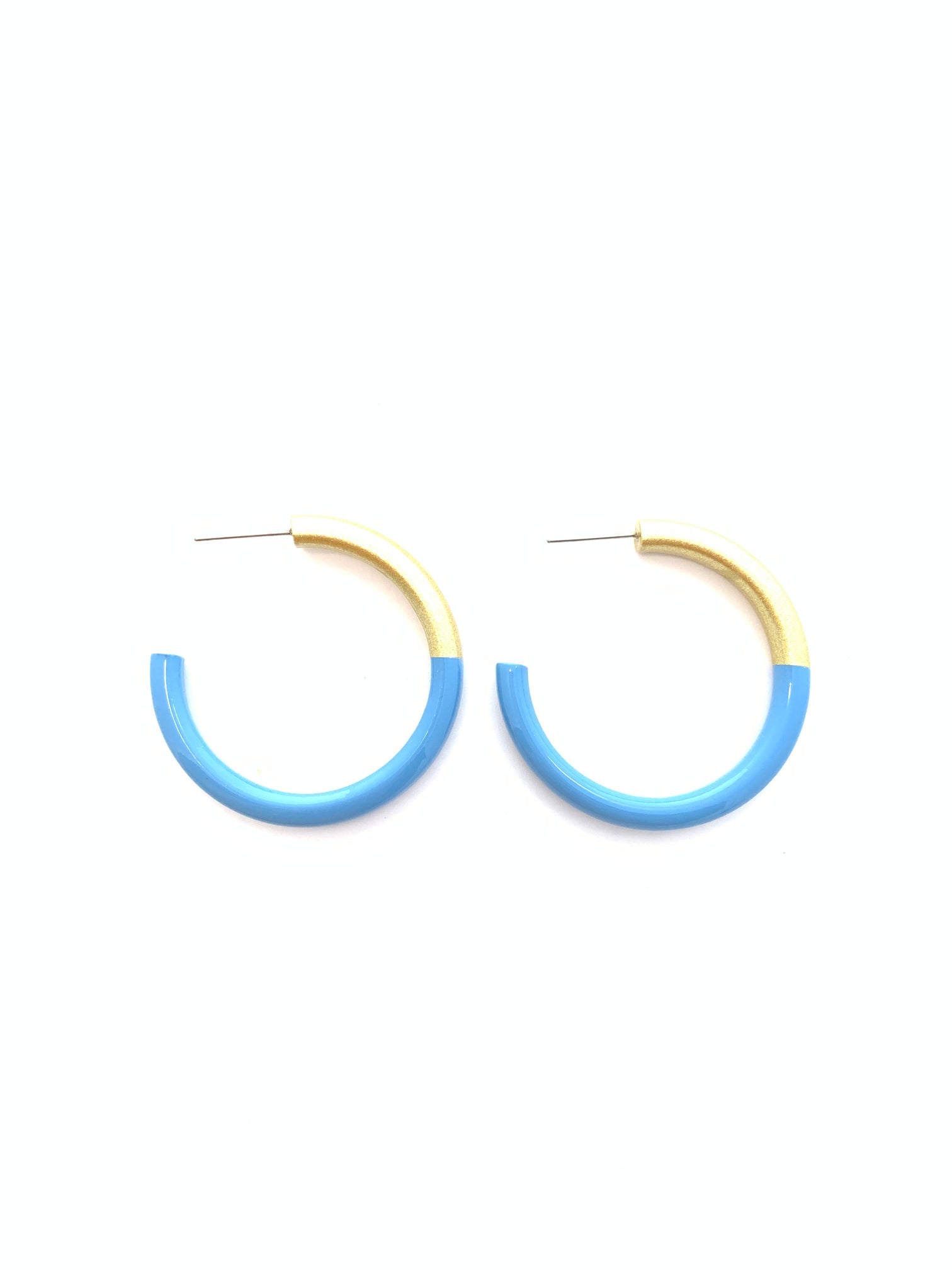 Liz Medium Hoops in Peri Blue