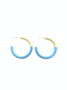 Liz Medium Hoops in Peri Blue