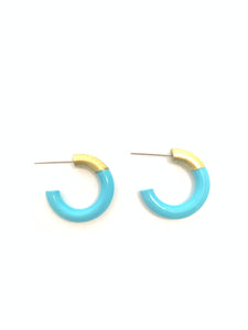 Liz Small Hoops in Pool Blue