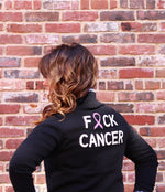 Load image into Gallery viewer, Fuck Cancer Zip Up- 25% of each sale goes to Runway For Recovery

