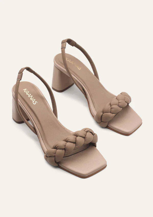 Mistico Chunky Braided Heel in Sand