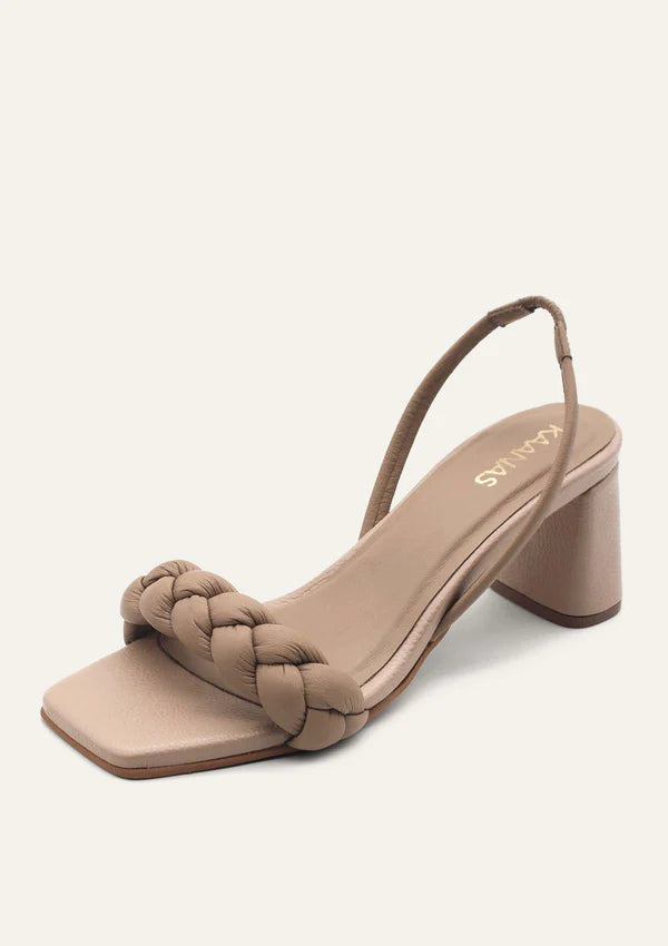 Mistico Chunky Braided Heel in Sand