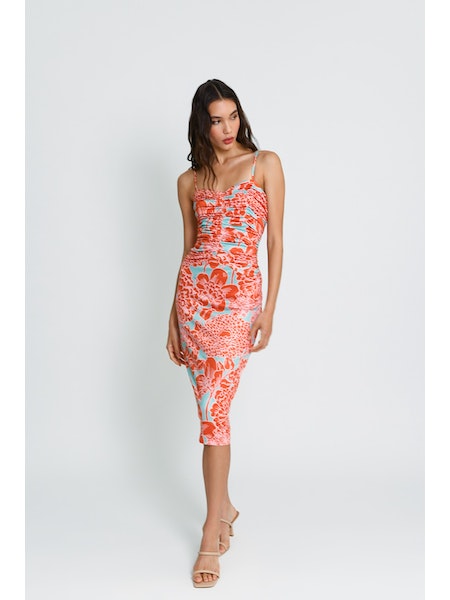 Solei Dress in Turquoise Floral Mint Julep