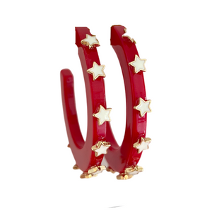 Starlight Jewel Hoop in Red White