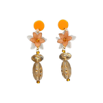 Load image into Gallery viewer, Floral Drop Earrings in Dark and Stormy
