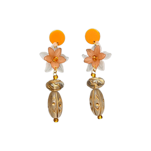 Floral Drop Earrings in Dark and Stormy