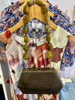 Load image into Gallery viewer, Blanca Bun Bag in Brown with Removable Gemstone Strap
