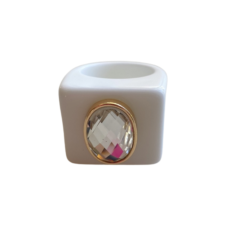 Glitzy Gal Ring in White