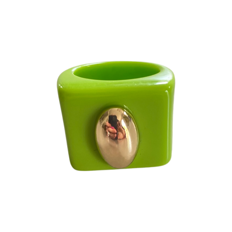 Classic Mini Me Ring in Electric Green