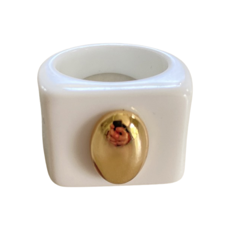 Classic Mini Me Ring in White