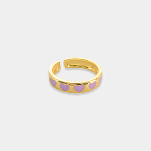 Allover Heart Ring in Lavender