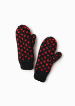Load image into Gallery viewer, Little Heart Mittens in Black
