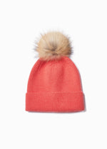 Load image into Gallery viewer, Knit Pom Pom Beanie in Coral

