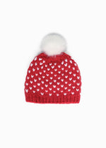 Load image into Gallery viewer, Little Heart Pom Pom Hat in Red
