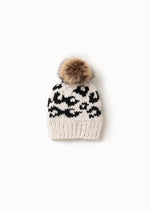 Load image into Gallery viewer, Mango Yarn Leopard Pom Pom Hat in Ivory
