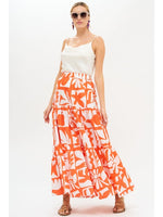 Load image into Gallery viewer, Tiered Maxi Skirt in Twiggy Orange
