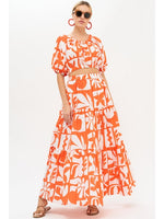Load image into Gallery viewer, Tiered Maxi Skirt in Twiggy Orange
