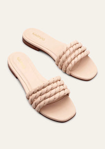 Corcovado Twisted Strap Slide in Nude