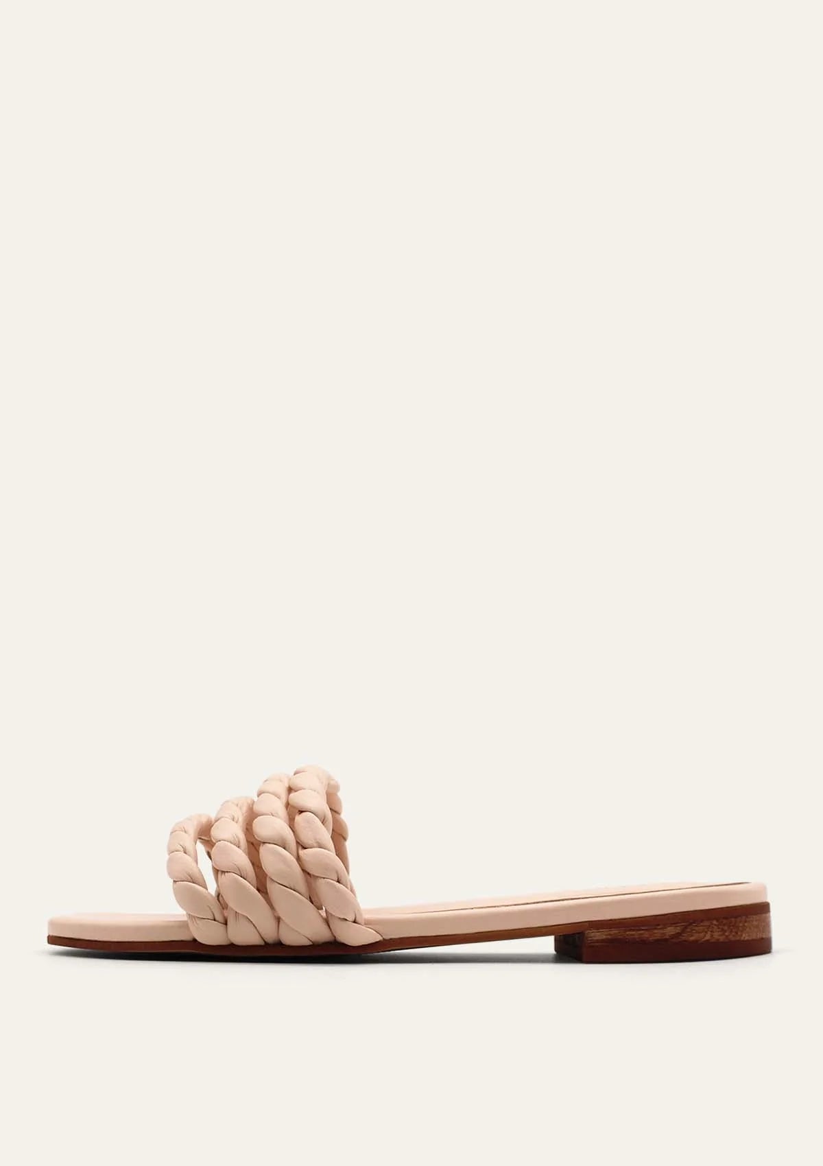 Corcovado Twisted Strap Slide in Nude