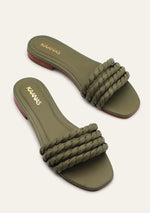 Load image into Gallery viewer, Corcovado Twisted Strap Slide in Olive
