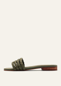Corcovado Twisted Strap Slide in Olive