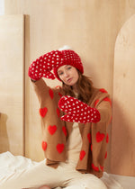 Load image into Gallery viewer, Little Heart Pom Pom Hat in Red
