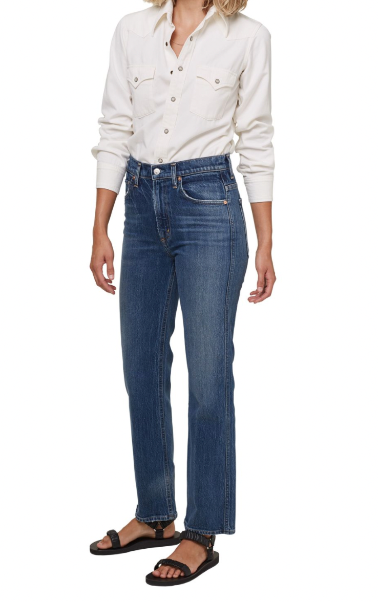 Daphne High Rise Stovepipe Jean in Port of Call