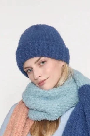 Fuzzy Beanie in Blue