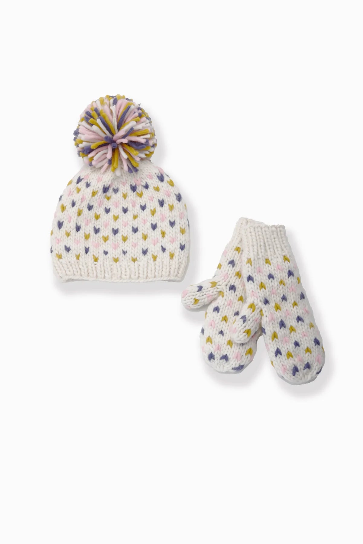 Little Heart Pom Hat in Cotton Candy