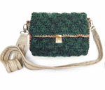 Load image into Gallery viewer, Nina Wool Shoulderbag in Green and Black
