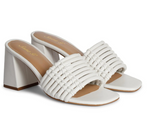 Load image into Gallery viewer, Bethany Leather Block Heel in Off White
